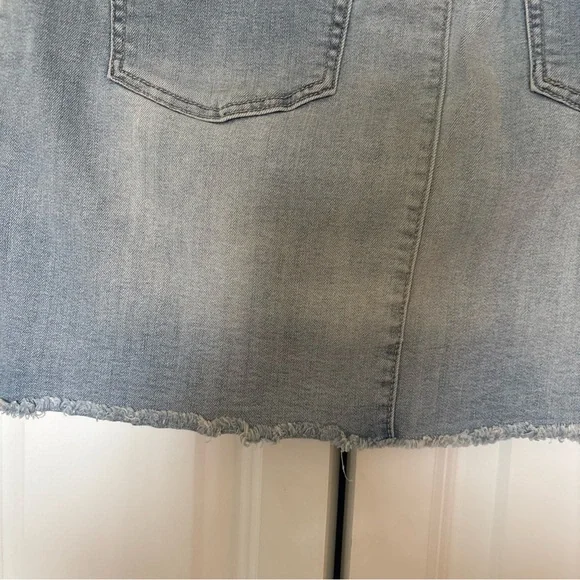 Maurices Light Blue Button-Front Denim Mini Skirt - Picture 13 of 13